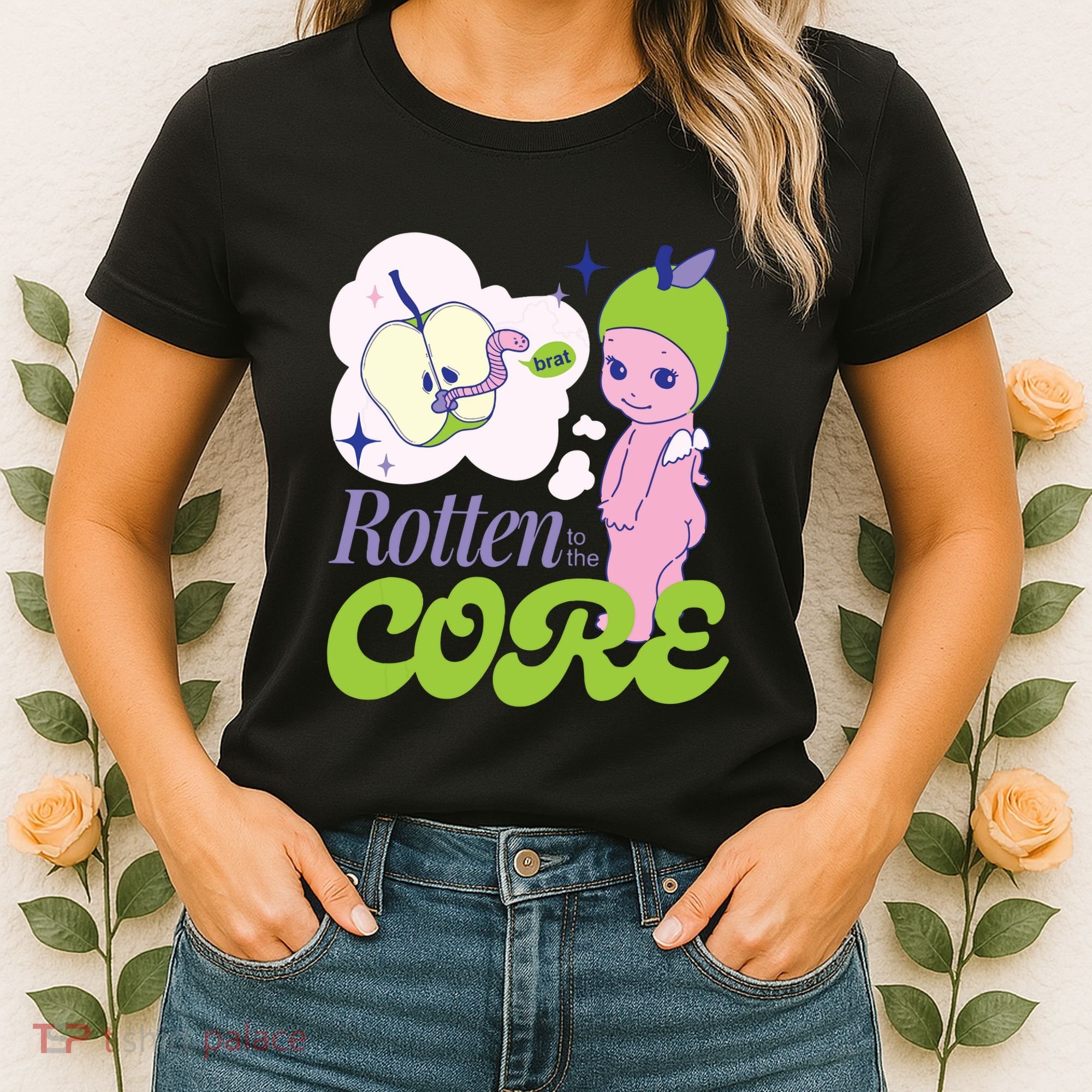Brat Rotten To The Core Bad Apple Funny Retro Women's T-Shirt