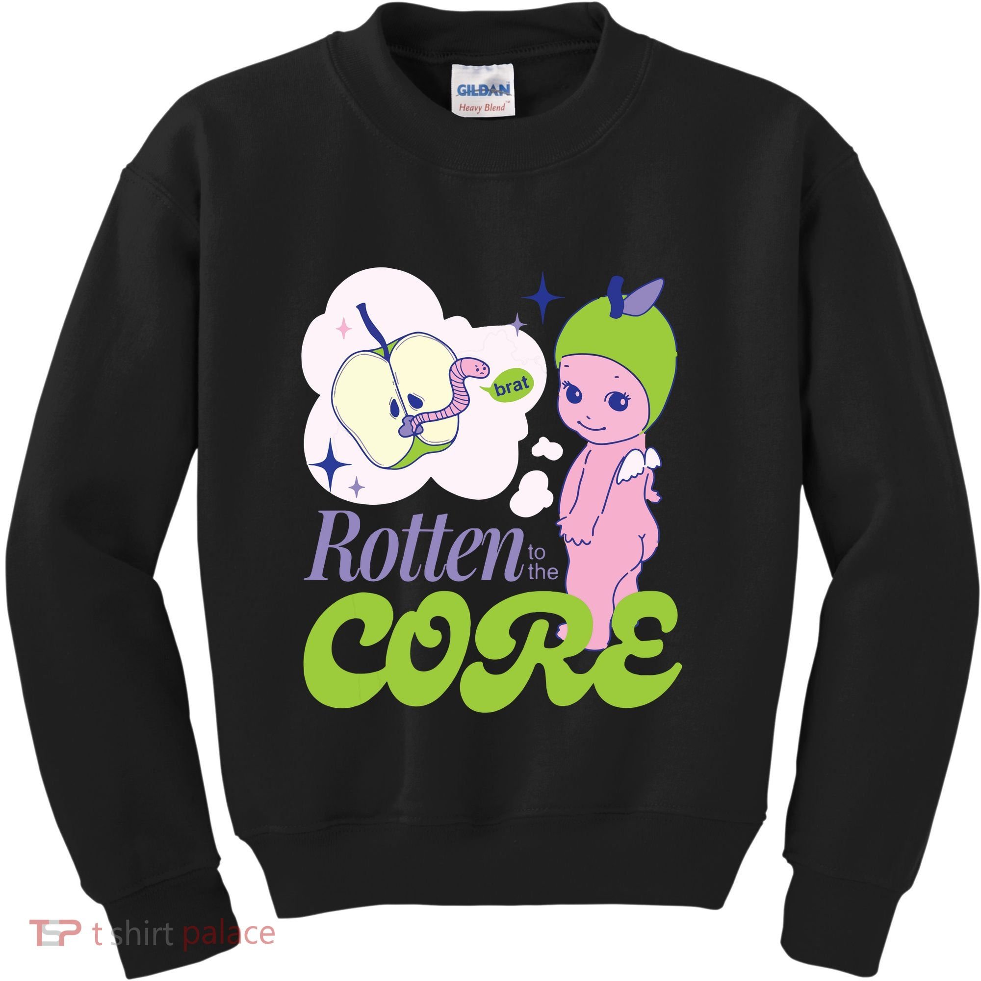 Brat Rotten To The Core Bad Apple Funny Retro Kids Sweatshirt