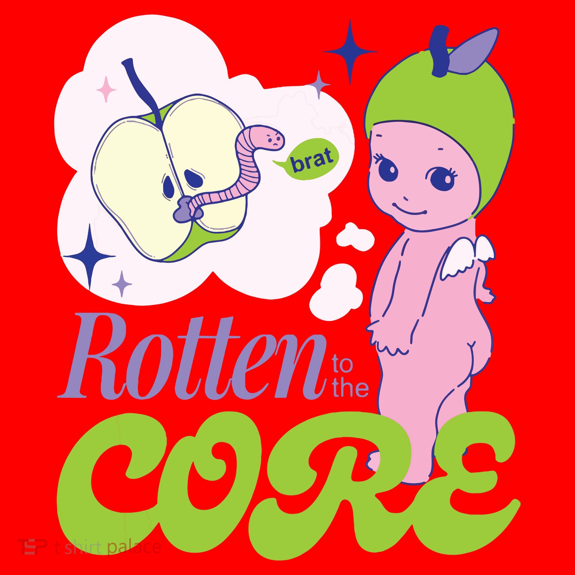 Brat Rotten To The Core Bad Apple Funny Retro Santa Hat