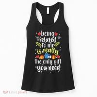 Being Related To Me Funny Christmas Family Xmas Pajamas Women's Tank Top thumb 0