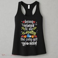 Being Related To Me Funny Christmas Family Xmas Pajamas Women's Tank Top thumb 3