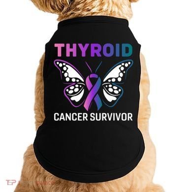 Butterfly Ribbon Thyroid Cancer Survivor Cool Gift Doggie Tank