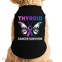 Butterfly Ribbon Thyroid Cancer Survivor Cool Gift Doggie Tank thumb 0