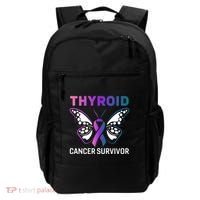 Butterfly Ribbon Thyroid Cancer Survivor Cool Gift Backpack thumb 0