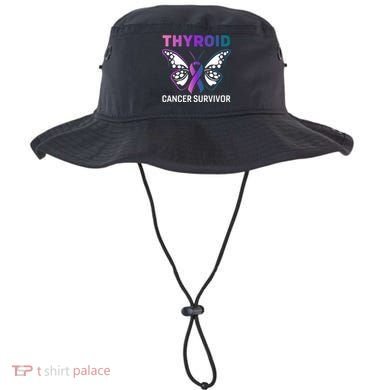 Butterfly Ribbon Thyroid Cancer Survivor Cool Gift Bucket Hat