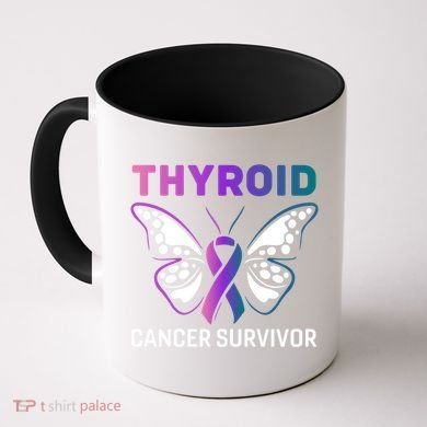 Butterfly Ribbon Thyroid Cancer Survivor Cool Gift Coffee Mug