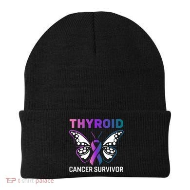 Butterfly Ribbon Thyroid Cancer Survivor Cool Gift Beanie