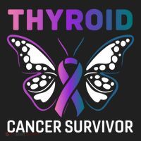 Butterfly Ribbon Thyroid Cancer Survivor Cool Gift Beanie thumb 2