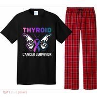 Butterfly Ribbon Thyroid Cancer Survivor Cool Gift Pajama Set thumb 0