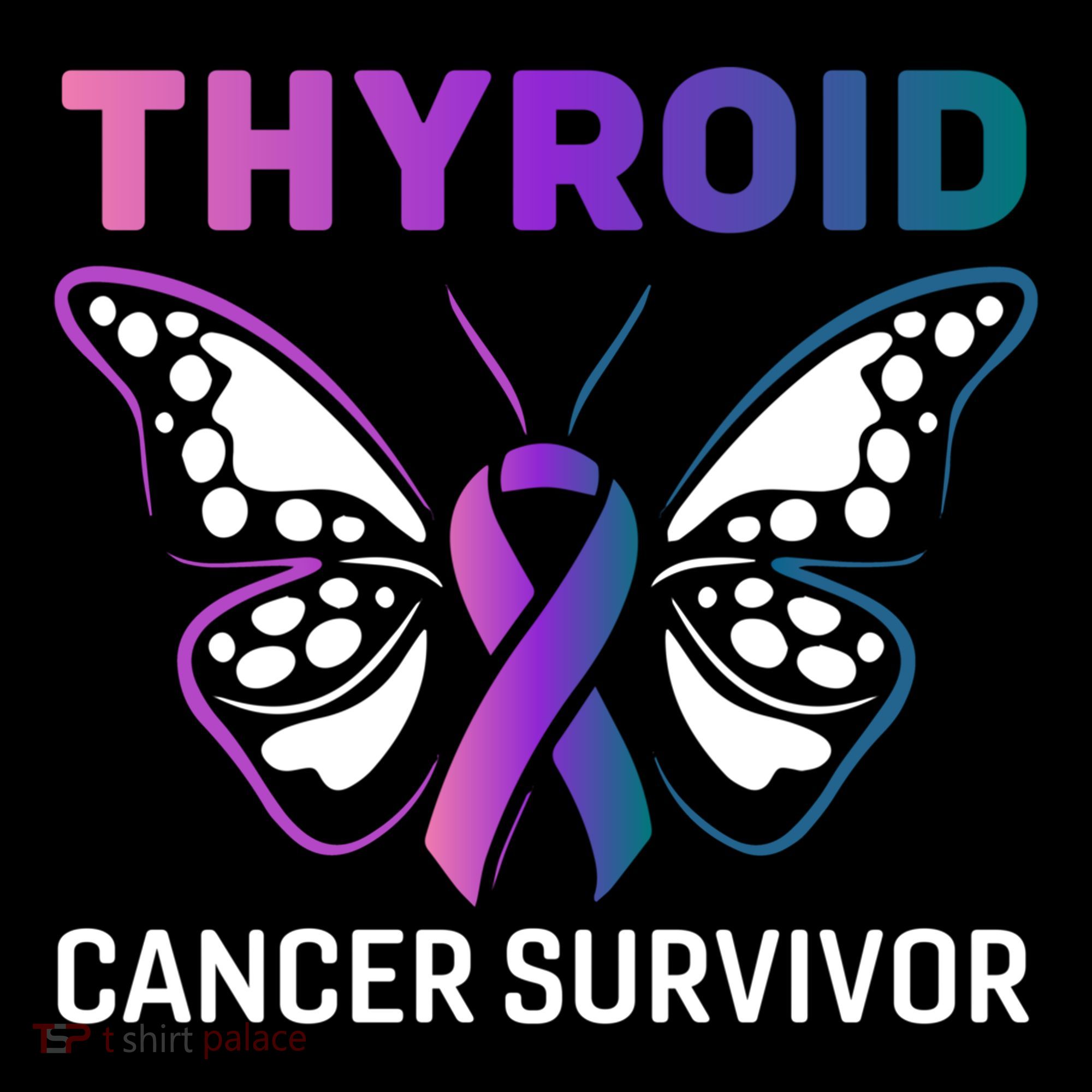 Butterfly Ribbon Thyroid Cancer Survivor Cool Gift Women's Hoodie