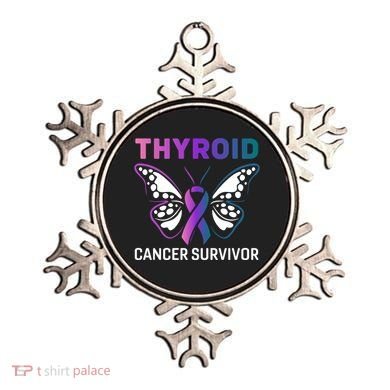 Butterfly Ribbon Thyroid Cancer Survivor Cool Gift Ornament