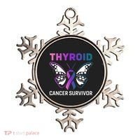 Butterfly Ribbon Thyroid Cancer Survivor Cool Gift Ornament thumb 0