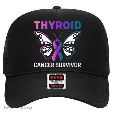 Butterfly Ribbon Thyroid Cancer Survivor Cool Gift Hat