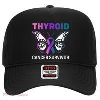 Butterfly Ribbon Thyroid Cancer Survivor Cool Gift Hat thumb 0