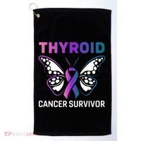 Butterfly Ribbon Thyroid Cancer Survivor Cool Gift Golf Towel thumb 0
