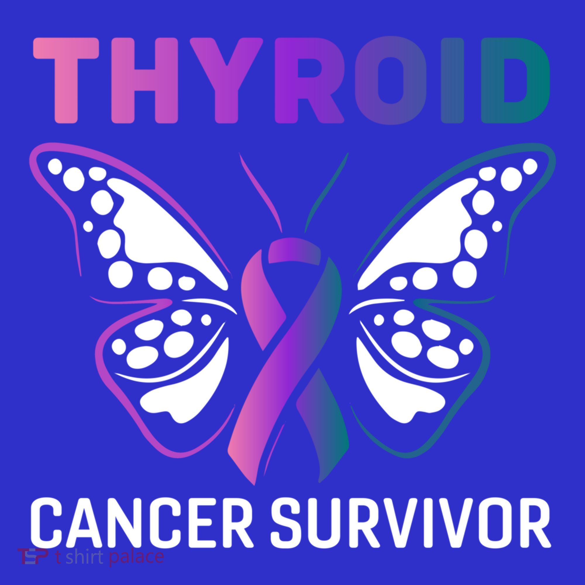 Butterfly Ribbon Thyroid Cancer Survivor Cool Gift Coaster