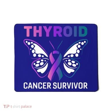 Butterfly Ribbon Thyroid Cancer Survivor Cool Gift Mousepad