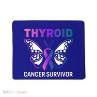 Butterfly Ribbon Thyroid Cancer Survivor Cool Gift Mousepad thumb 0