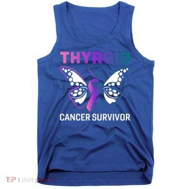 Butterfly Ribbon Thyroid Cancer Survivor Cool Gift Tank Top