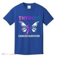 Butterfly Ribbon Thyroid Cancer Survivor Cool Gift Kids T-Shirt thumb 0
