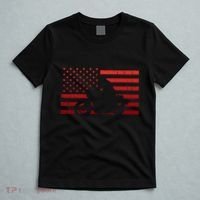 Biker Red Us Flag Motorcycle Vintage Patriot Women T-Shirt thumb 5