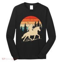 Bigfoot Riding Unicorn! Funny Sasquatch Unicorn Retro Sunset Long Sleeve Shirt thumb 0
