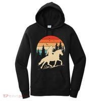 Bigfoot Riding Unicorn! Funny Sasquatch Unicorn Retro Sunset Women's Hoodie thumb 0