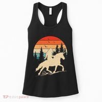 Bigfoot Riding Unicorn! Funny Sasquatch Unicorn Retro Sunset Women's Tank Top thumb 0