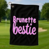 Brunette Bestie Golf Towel thumb 1