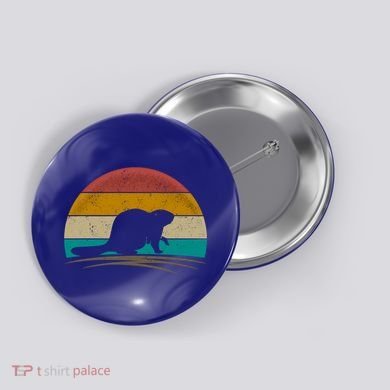 Beaver Retro Vintage Beaver Lover Gift Button