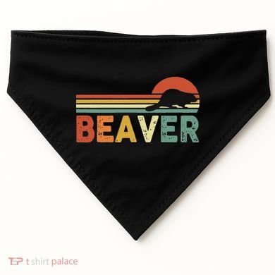 Beaver Retro Vintage 80s Style USA-Made Doggie Bandana