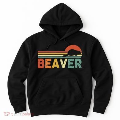 Beaver Retro Vintage 80s Style Hoodie