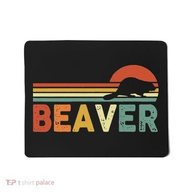 Beaver Retro Vintage 80s Style Mousepad