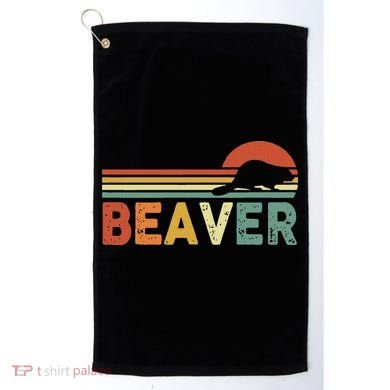 Beaver Retro Vintage 80s Style Golf Towel