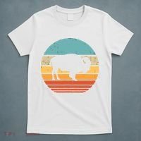Bison Retro Vintage 60s 70s Sunset Buffalo Mammal Animal Men T-Shirt thumb 5
