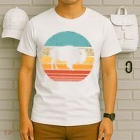 Bison Retro Vintage 60s 70s Sunset Buffalo Mammal Animal Men T-Shirt thumb 6