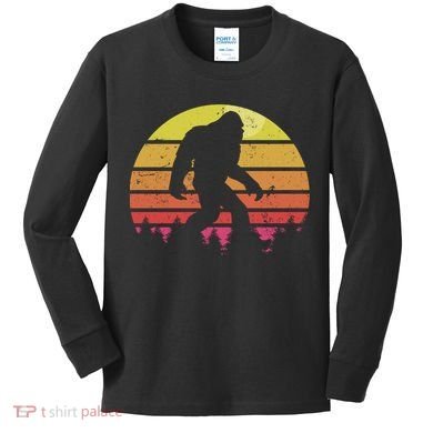 Bigfoot Retro Vintage 70s 80s Plus Size Kids Long Sleeve Shirt