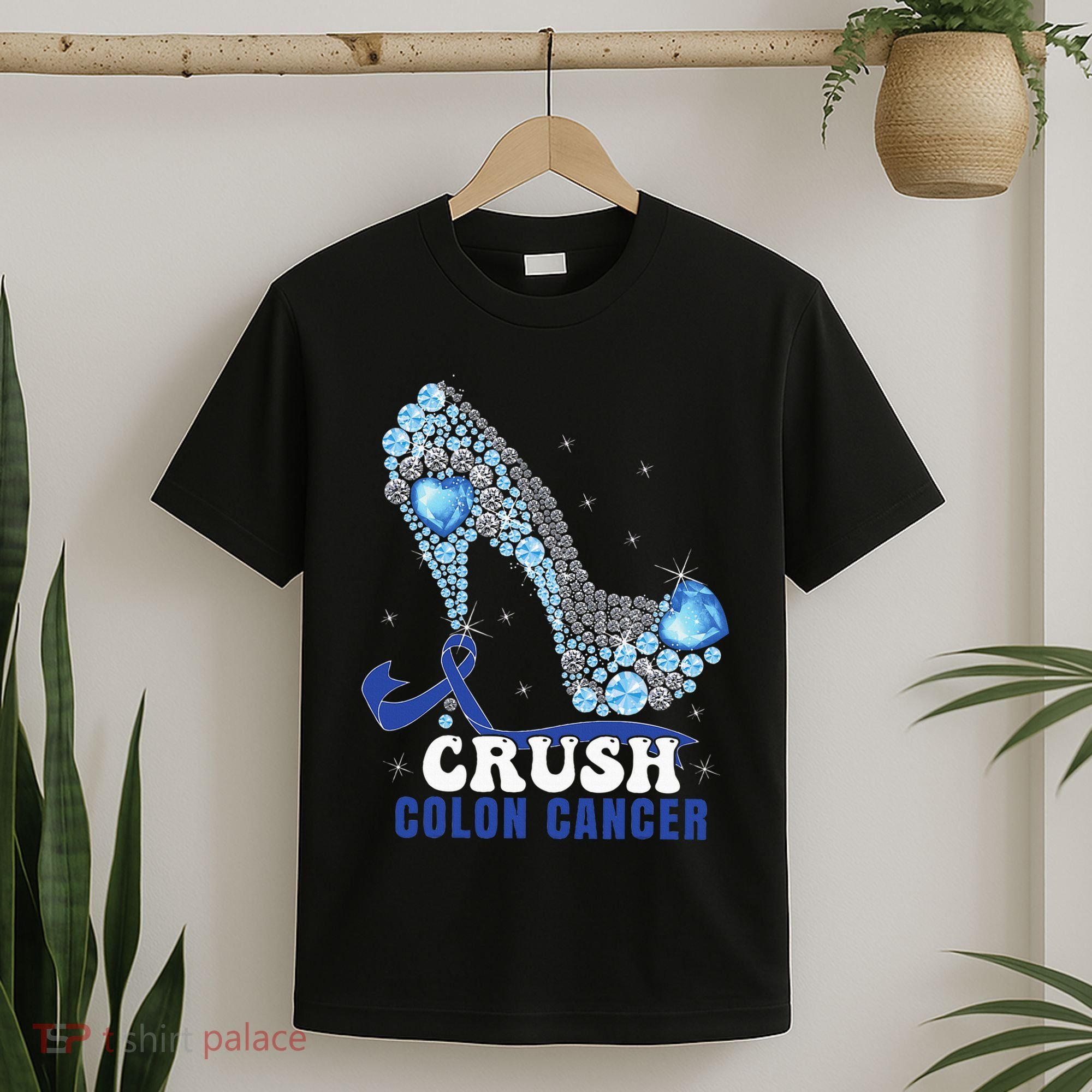 Blue Ribbon Women Colonscopy Colorectal Colon Cancer T-Shirt