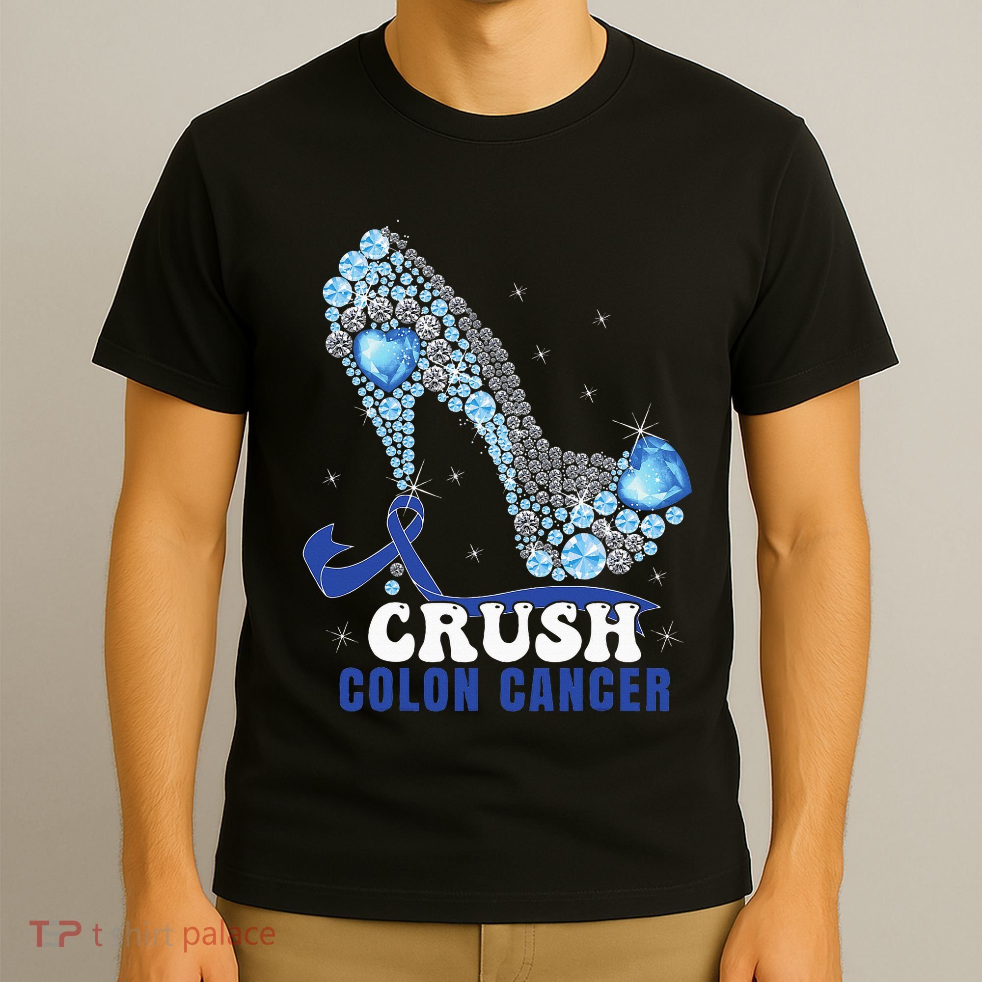 Blue Ribbon Women Colonscopy Colorectal Colon Cancer T-Shirt