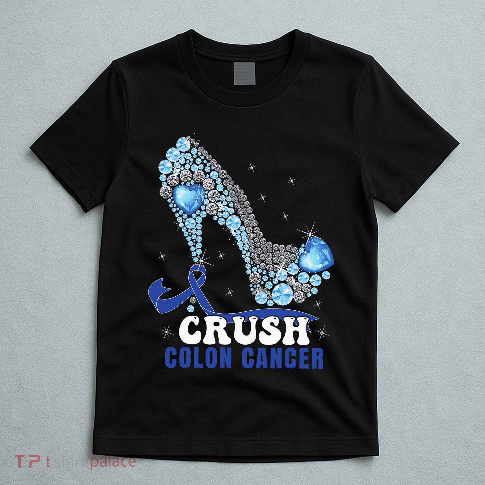 Blue Ribbon Women Colonscopy Colorectal Colon Cancer T-Shirt