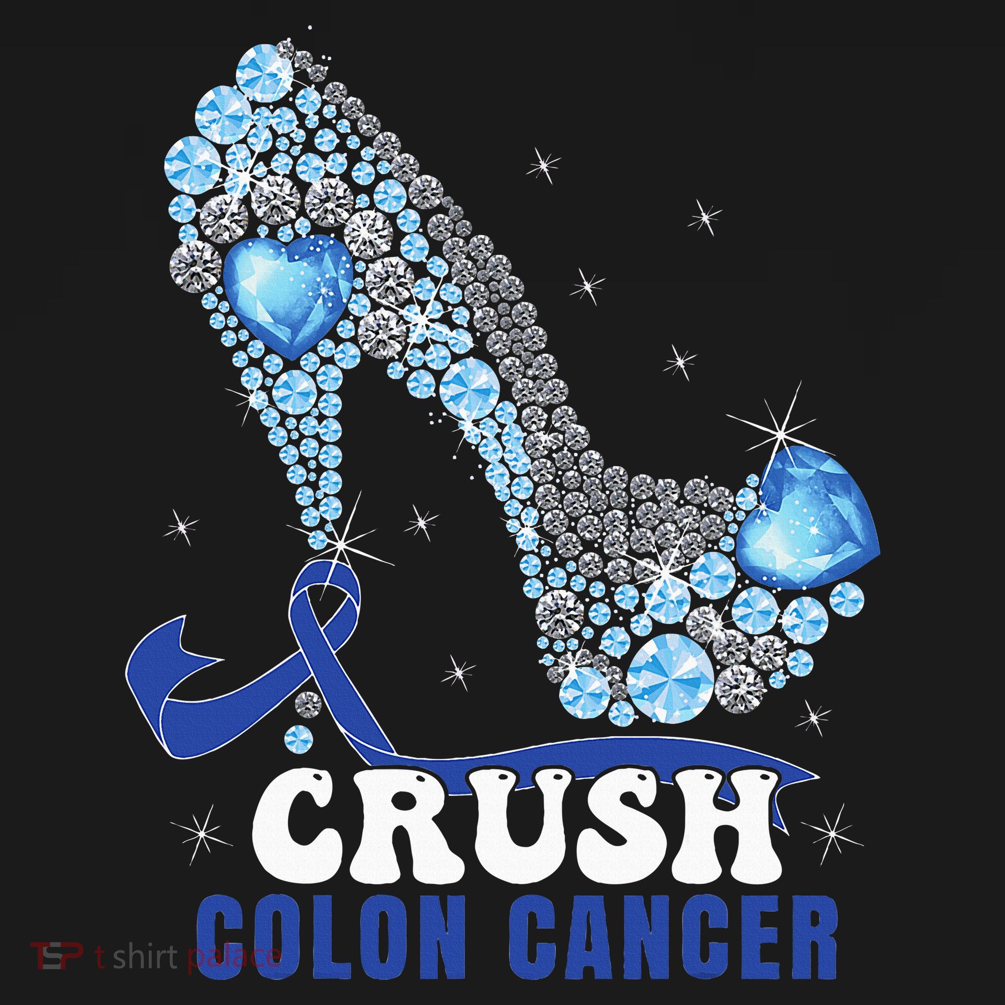 Blue Ribbon Women Colonscopy Colorectal Colon Cancer T-Shirt