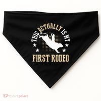 Bull Riding Western Cowboy This Actually Is My First Rodeo USA-Made Doggie Bandana thumb 0