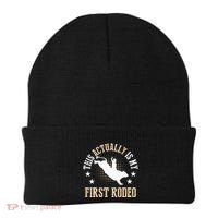 Bull Riding Western Cowboy This Actually Is My First Rodeo Beanie thumb 0