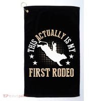 Bull Riding Western Cowboy This Actually Is My First Rodeo Golf Towel thumb 0