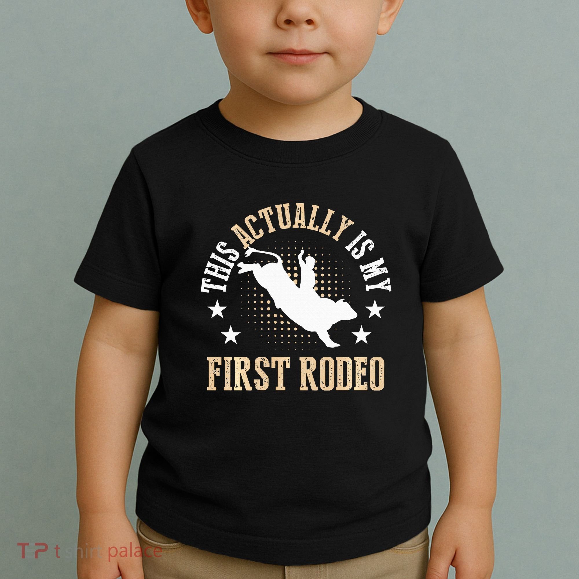 Bull Riding Western Cowboy This Actually Is My First Rodeo Toddler T-Shirt