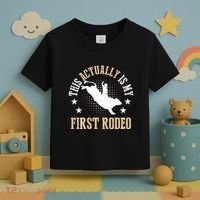 Bull Riding Western Cowboy This Actually Is My First Rodeo Toddler T-Shirt thumb 3