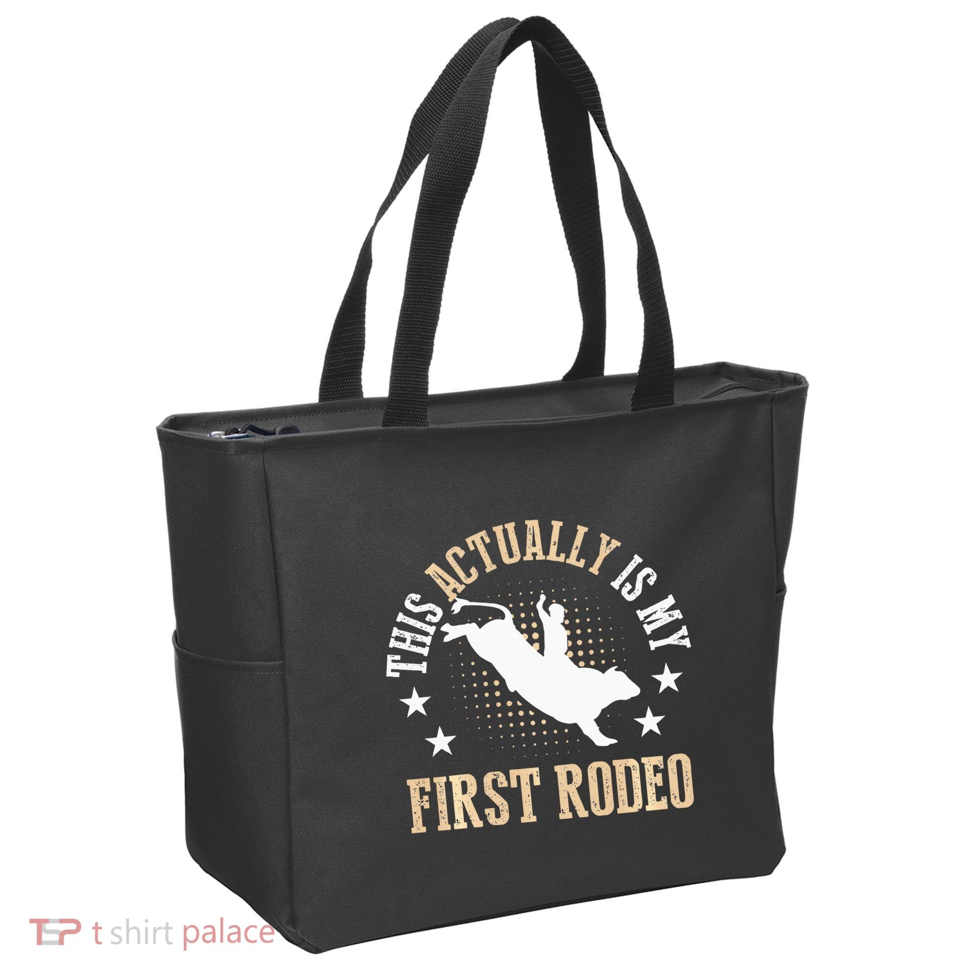 Bull Riding Western Cowboy This Actually Is My First Rodeo Tote Bag