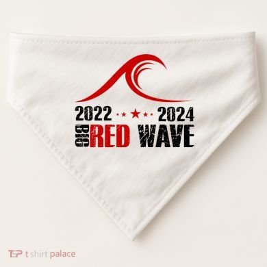 Big Red Wave Pro Republican 2024 USA-Made Doggie Bandana