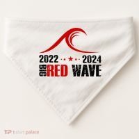 Big Red Wave Pro Republican 2024 USA-Made Doggie Bandana thumb 0