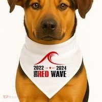 Big Red Wave Pro Republican 2024 USA-Made Doggie Bandana thumb 1